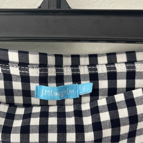 J. McLaughlin Navy White Plaid Gingham Georgina Ankle Pants Straight Leg Slim - Picture 5 of 9